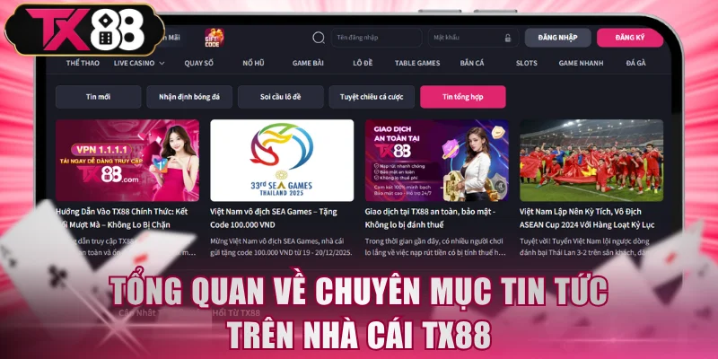 Tổng quan về chuyên mục tin tức trên nhà cái TX88